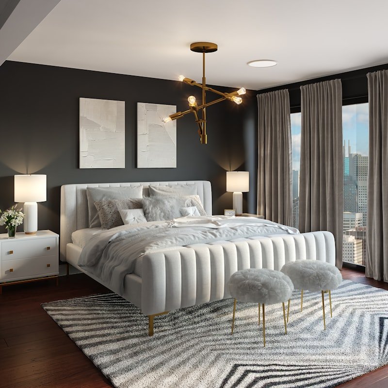 Peaceful bedroom with soft morning light